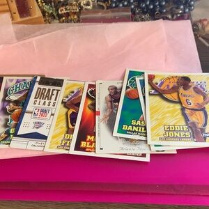 Basketball Trading Cards Lot with Lakers Eddie Jones Card. Set of 10 Collectible